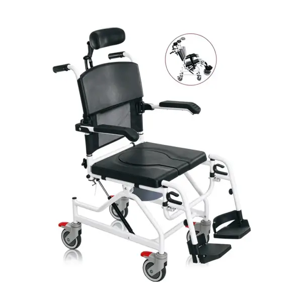 Aluminum Reclining Commode Chair